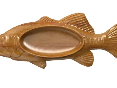 Ashtray fish 3d print source 3d model stl obj  3D model