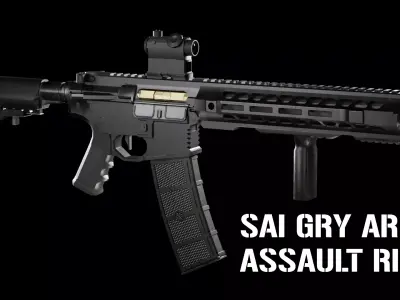 SAY GRY AR-15 Assault Rifle Low-poly 3D model