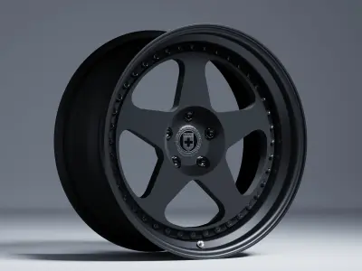 HRE 305 3 Piece Wheels Assembly Pack Low-poly 3D model