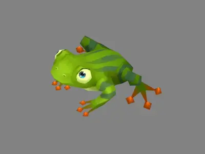 Cartoon tree frog Low-poly 3D model