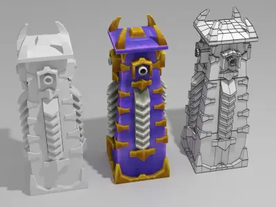 Guard Tower Turret Low-poly 3D model
