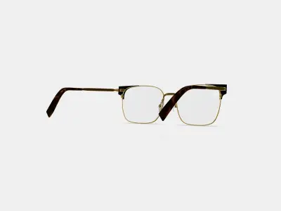 Ramona Eyeglasses in Jet Black with Polished Gold 3D model