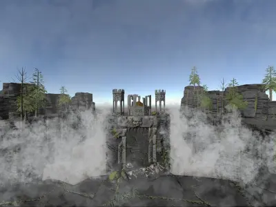 The cursed castle Low-poly 3D model