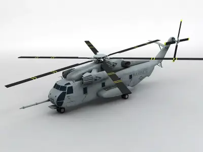 Sikorsky Ch-53D Sea Stallion Helicopter Low-poly 3D model