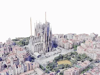  Holy Family - Sagrada Familia Low-poly 3D model