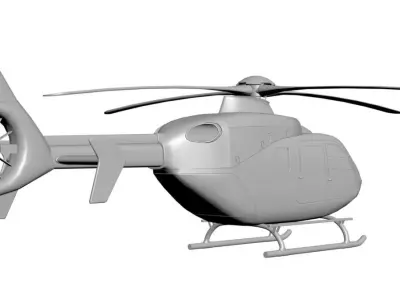 Small yellow helicopter 3D model