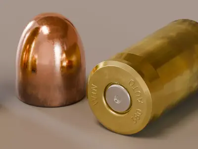 380 ACP 380 Auto Bullet Cartridge 3D model