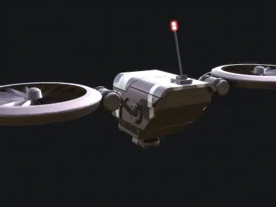 BattleDrone sci-fi drone Low-poly 3D model