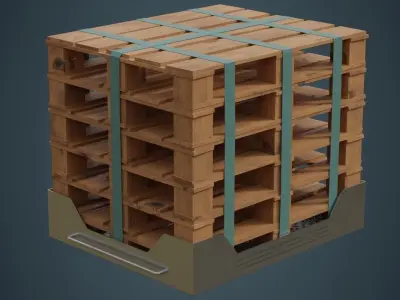 Pallet Rack 1A Low-poly 3D model