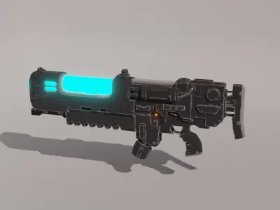 Plasmagun gun with light Free 3D model