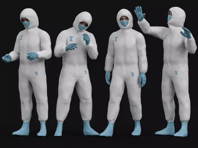 Hazmat Suit - Biohazard Protection Suit Low-poly 3D model