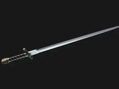 Fancy arming sword Low-poly 3D model