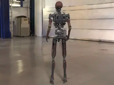 Animated fully rigged robot  3D model