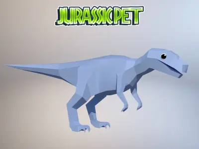 Allosaurus jurassic pet Low-poly 3D model