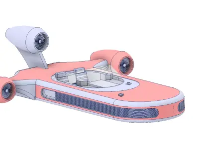 Starwars X34 landspeeder scale 1 in 87 3D print model