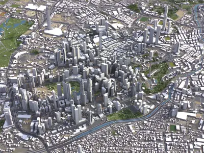 Kuala Lumpur Low-poly 3D model