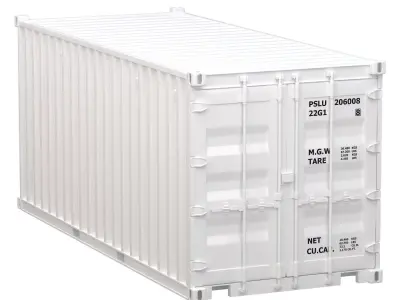 20 ft Container White 3D model