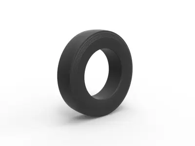 Semi truck slick tire Scale 1 to 25 3D print model