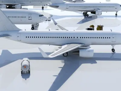 Airbus A320 ceo CFM Winglets  Low Poly Static Blank Low-poly 3D model