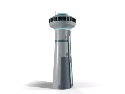 Sci-Fi Watch Tower Platform - PBR Game Ready 3D model