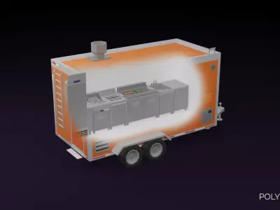 Food Trailers - PolyPack - Low Poly Assets Low-poly 3D model