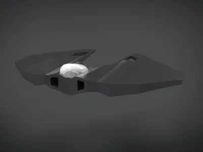 SF001 Spaceship Low-poly 3D model