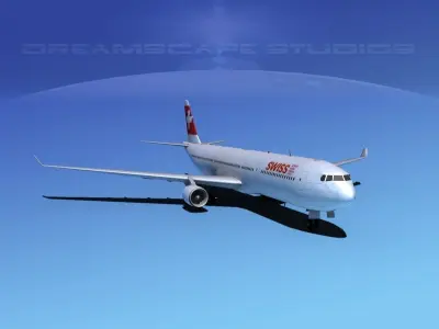 Airbus A330-300 Swissair 3D model