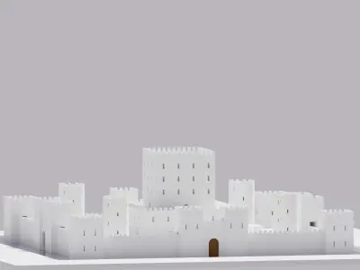 Cartoon Fantasy Medieval War Castle Low-poly 3D model