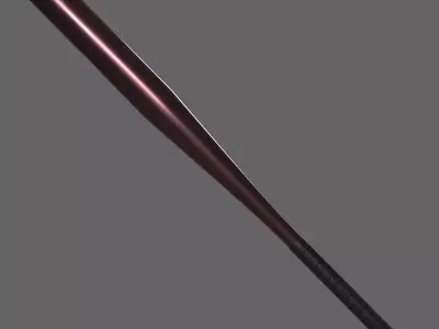 PBR Baseball Bat Moderate Red Low-poly 3D model