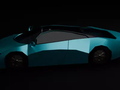Low Poly Super car Game Ready Vehicle OBJ FBX STL Low-poly 3D model