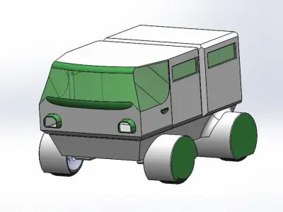 Prototype vehicle with wheels Free 3D model