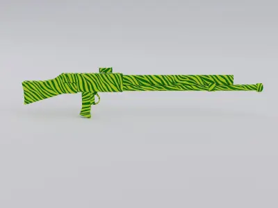 3d Rifle zebra Low-poly 3D model
