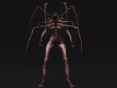 Mutant Spider - Horror Insects Collection Low-poly 3D model