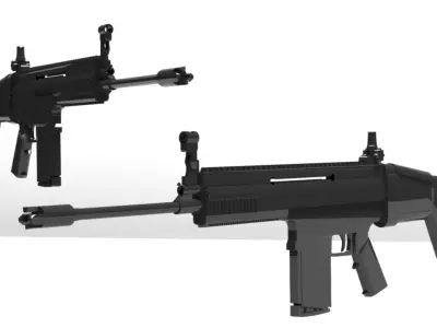 SCAR-L air rifle Low-poly 3D model