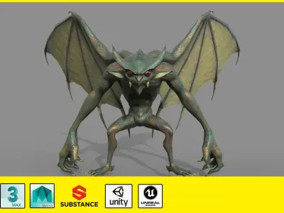 Monster Bat Low-poly 3D model