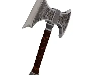 Ornate Fantasy DoubleBladed Axe 3D model