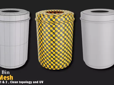 Trash Bin Base Mesh VOL01 Low-poly 3D model