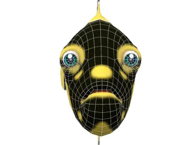 Giant Grouper Animated Fish Cartoon  Low-poly 3D model