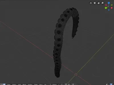 Tentacle octopus with hair 3D model