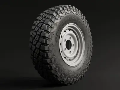 BFGoodrich Baja KM3 Tire - Real world details 3D model