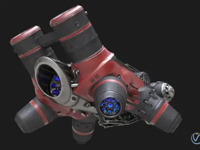 Flying truck Low-poly 3D model