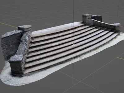 Steps - low-poly Photo-Scan Low-poly 3D model