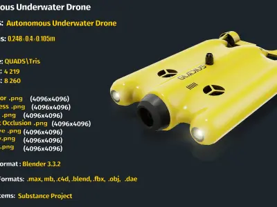 Autonomous Underwater Drone 3D model
