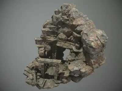 Cave Entrance for Games 3D model