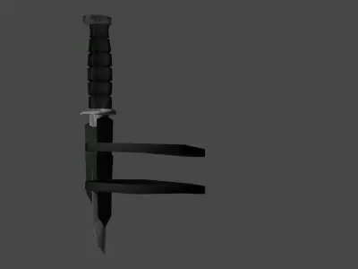 Low Poly Knife With Holster Low-poly 3D model