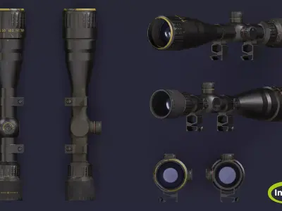 Sniper scope Low-poly 3D model