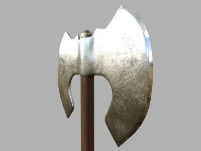 Double Sided Axe Photorealistic Low-poly 3D model