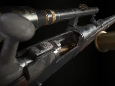 Lebel 1886 M93 With Scope and Bayonet Low-poly 3D model