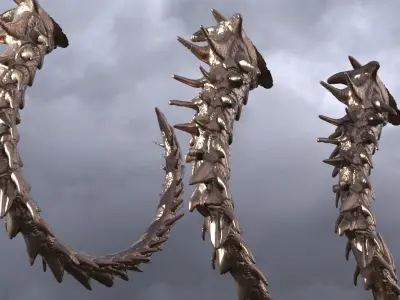 Armageddon Dragon Tail 2 versions  3D model