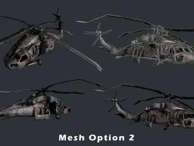 Sikorsky UH60 Black Hawk Military Helicopter Game Ready Pack 08 Low-poly 3D model